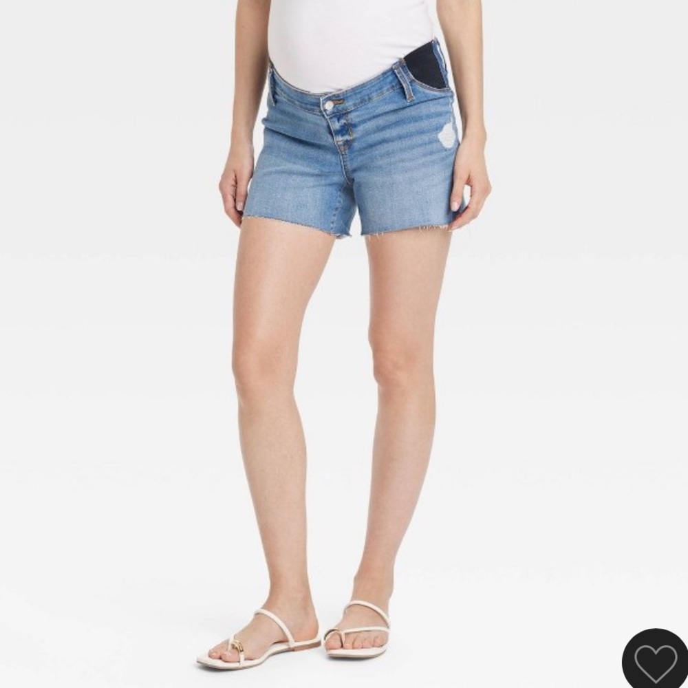 Under Belly Midi Maternity Jean Shorts